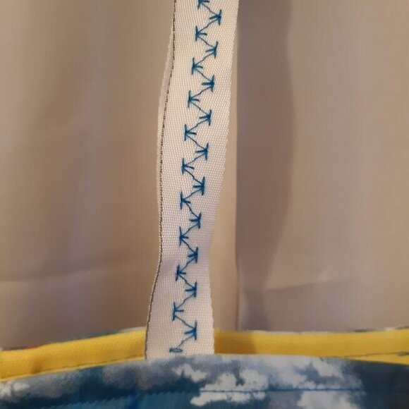 New Rainbow Clouds Tote Shopper Book shoulder Bag Blue Yellow Pink Double handle - Picture 5 of 8